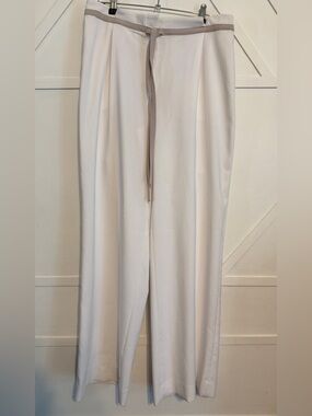 Calvin Klein Ivory Wide-Leg Drawstring Pants